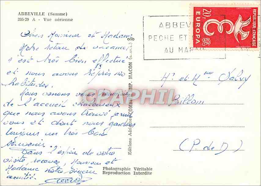Abbeville (Somme) — Vue aérienne — Éditions Véritable — Verso