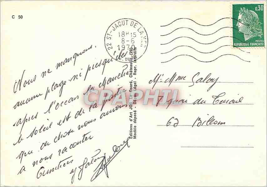 CPM Images de Pont Aven au Pouldu  — Rückseite