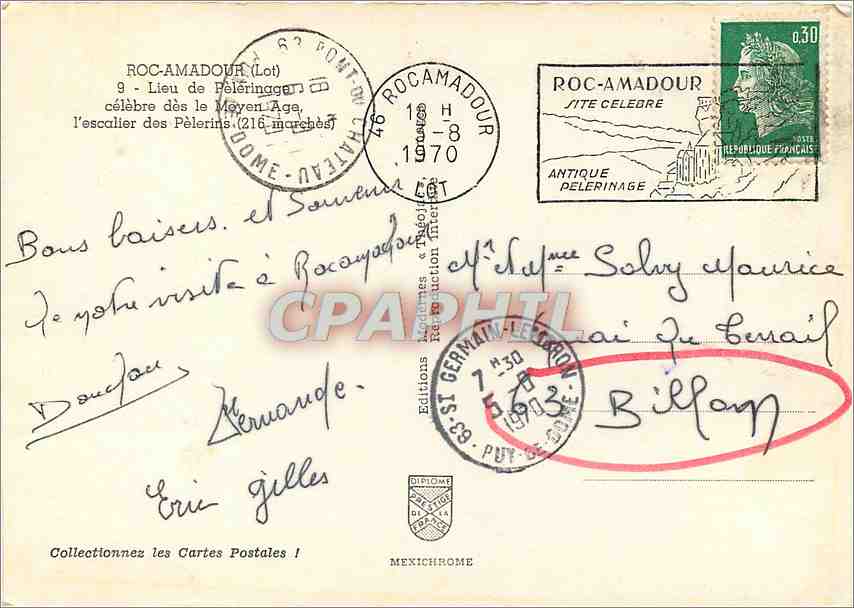 CPM Rocamadour Lot Lieu de Pelerinage celebre des le Moyen Age  — Rückseite