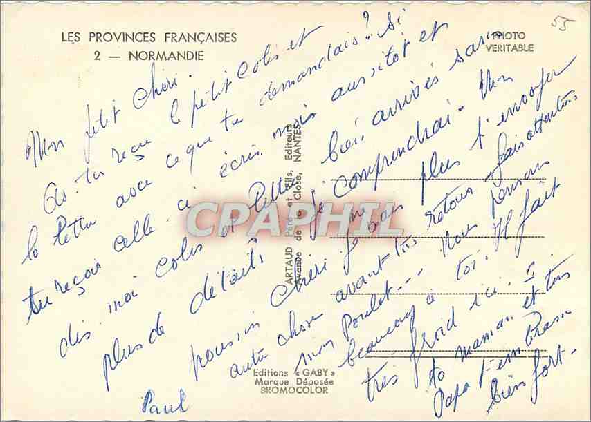 CPM Manche Normandie Bayeux Grandcamp Caen Douvres — Rückseite