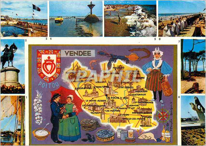 CPM A Travers la Vendee Croix de Vie La Roche sur Yon Les Sables d'Olonne Le Gois 