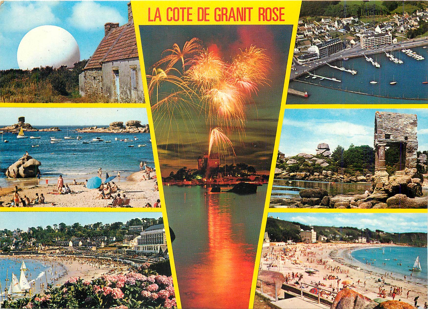 CPM La Cote de Granit Rose Le radome la plage de Cos Pors a Tregastel 