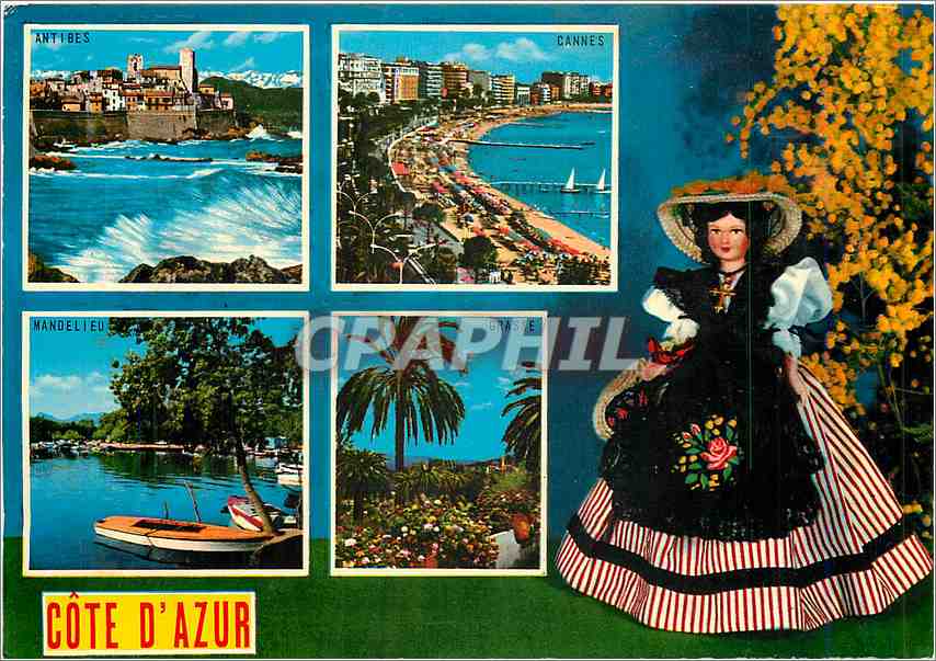 CPM Souvenir de la Cote d'Azur Poupee Antibes Cannes Mandelieu Grasse