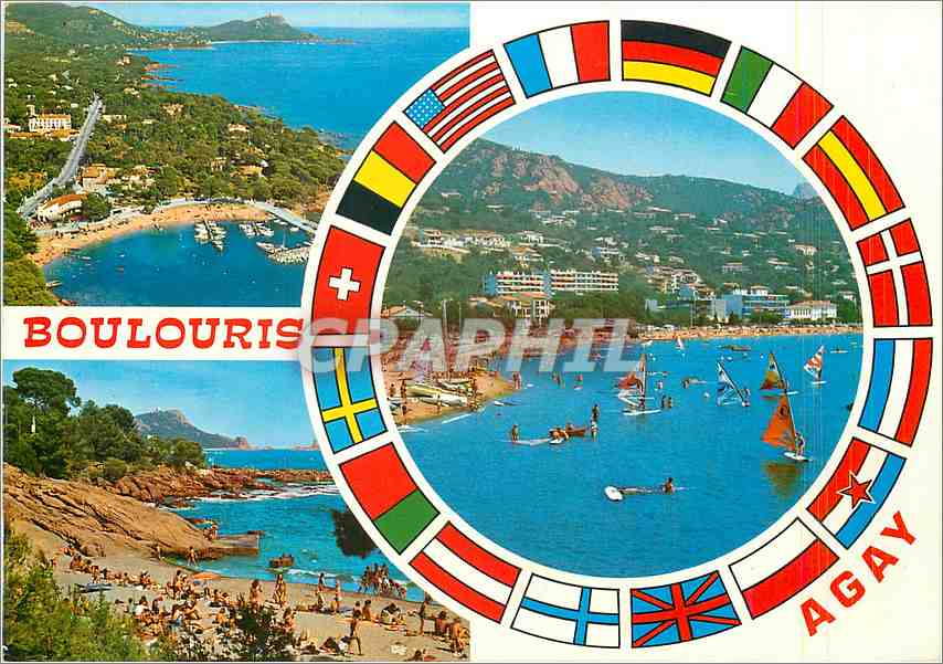 CPM La Cote d'Azur Varoise Boulouris Var La plage le port 