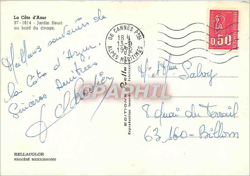 CPM La Cote d'Azur Jardin Fleuri au bord du rivage  — Verso