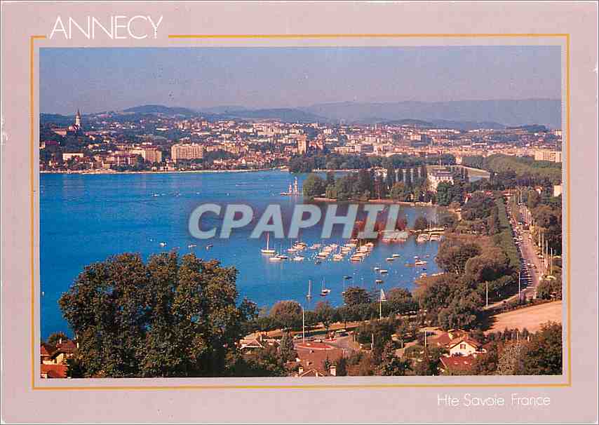 Annecy — Luftbild des Sees und der Stadt — CPAPHIL