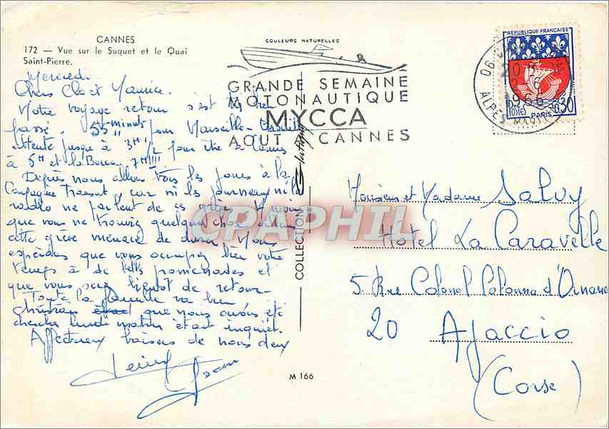 CPM Cannes Vue sur le Suquet et le Quai Saint Pierre Bateaux — Rückseite
