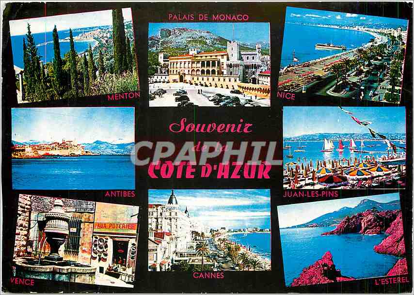 CPM Souvenir de la Cote d'Azur Menton Palais de Monaco Nice 