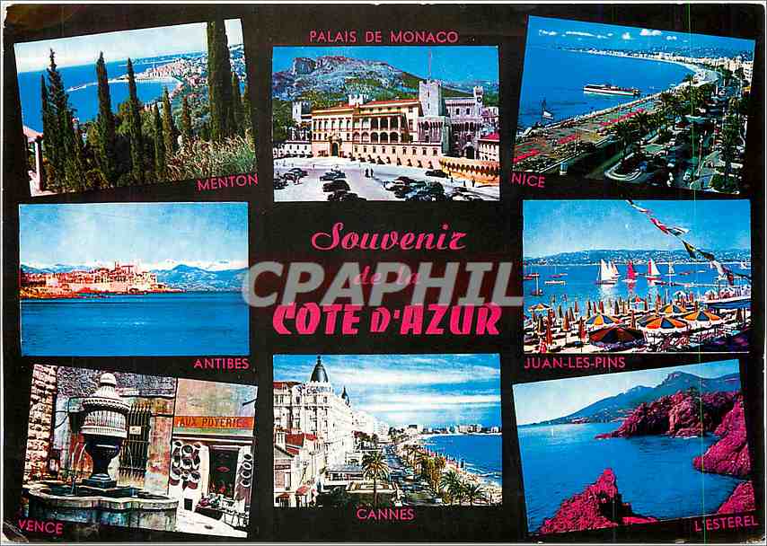 CPM Souvenir de la Cote d'Azur Menton Palais de Monaco Nice 
