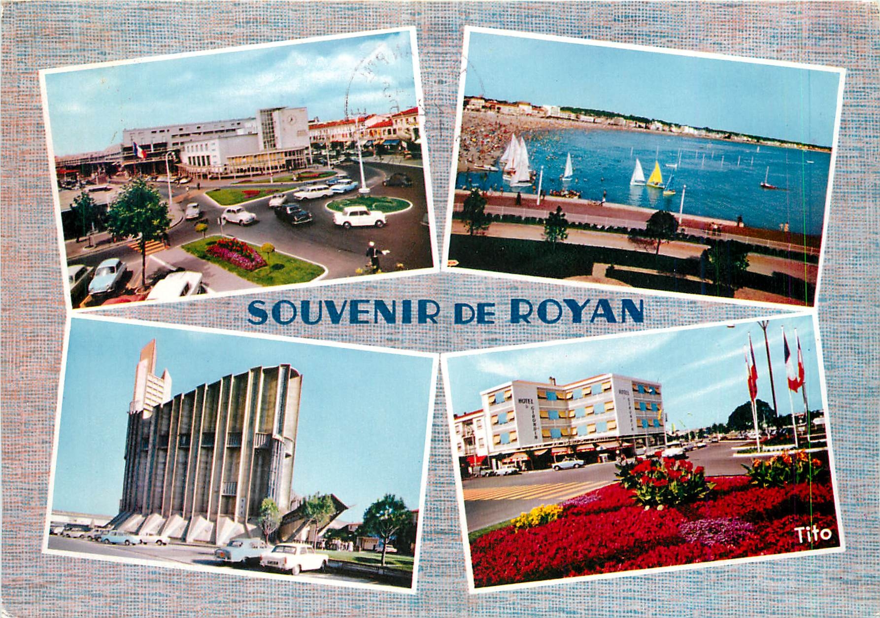CPM Souvenir de Royan La Poste La Plage L'Eglise Jardins 