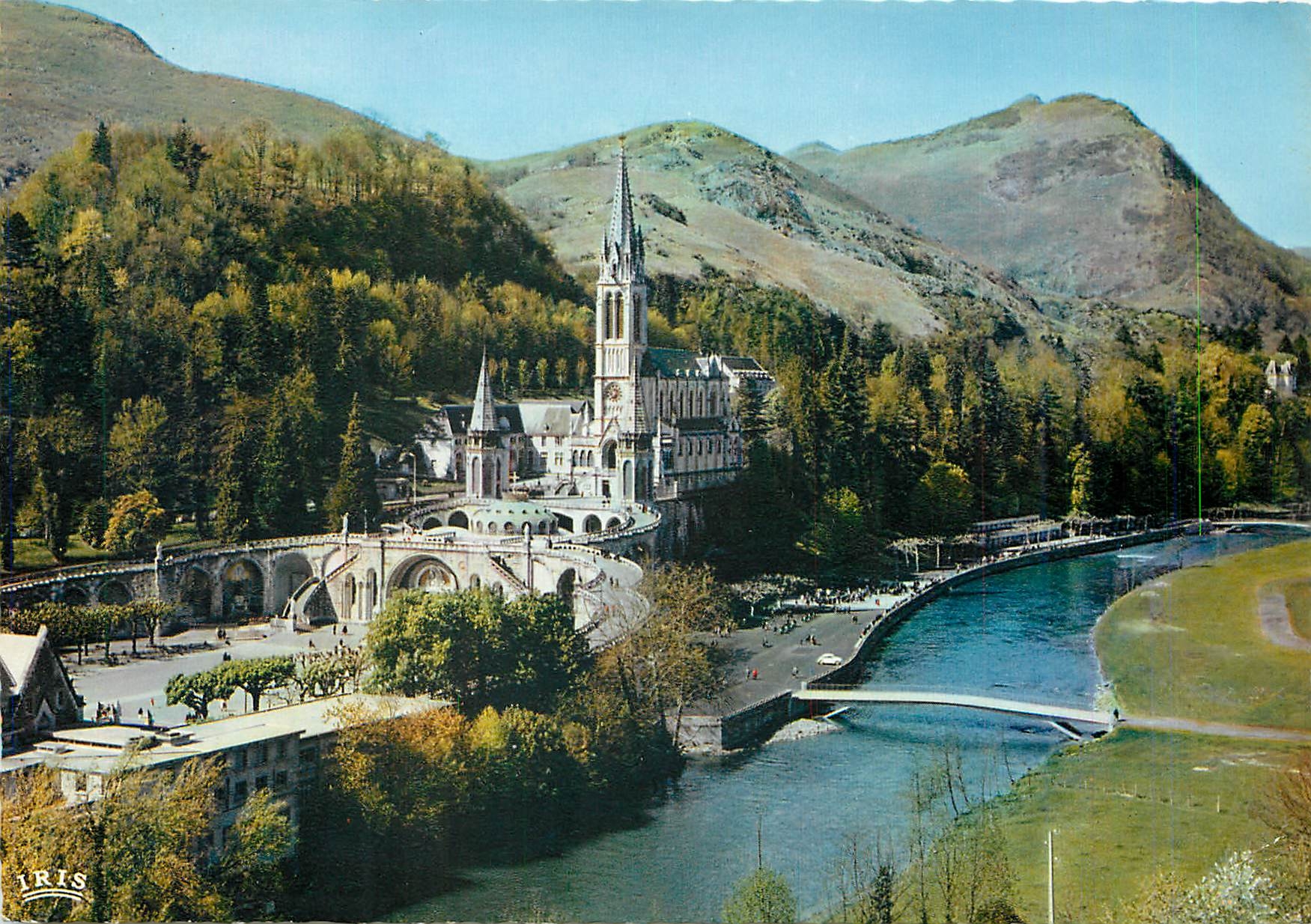 CPM Lourdes La Basilique le Gave 