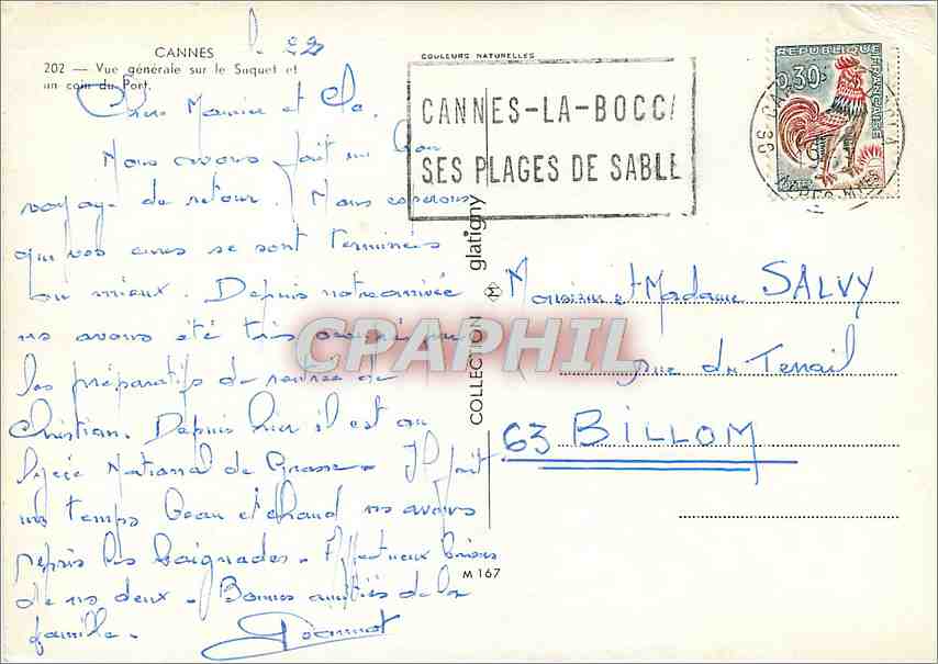CPM Cannes Vue generale sur le Suquet et un coin du Port  — Rückseite