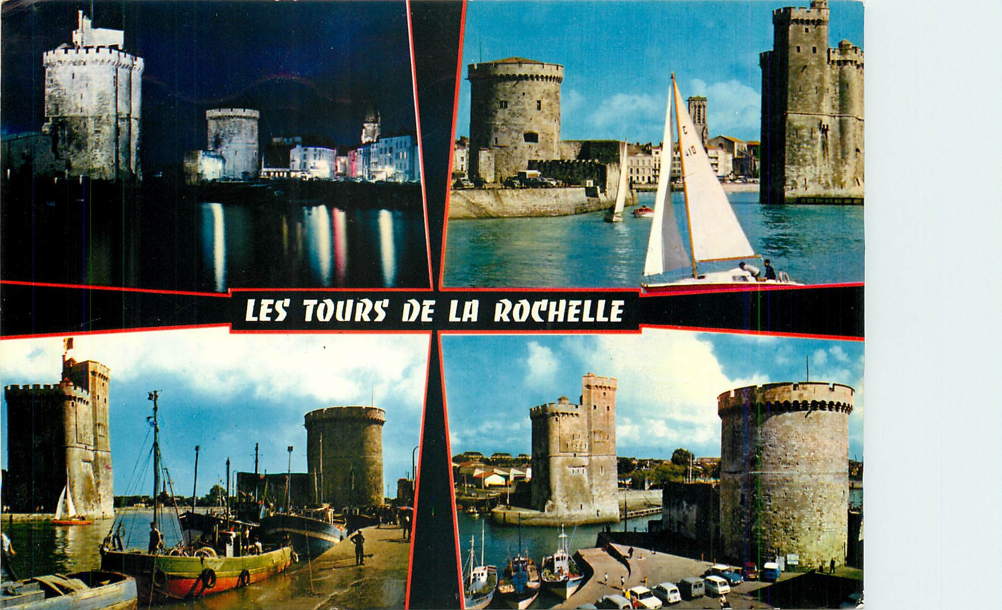 CPM La Rochelle Charente Martime La Tour Saint Nicolas et la Tour de la Chaine vues sous different a