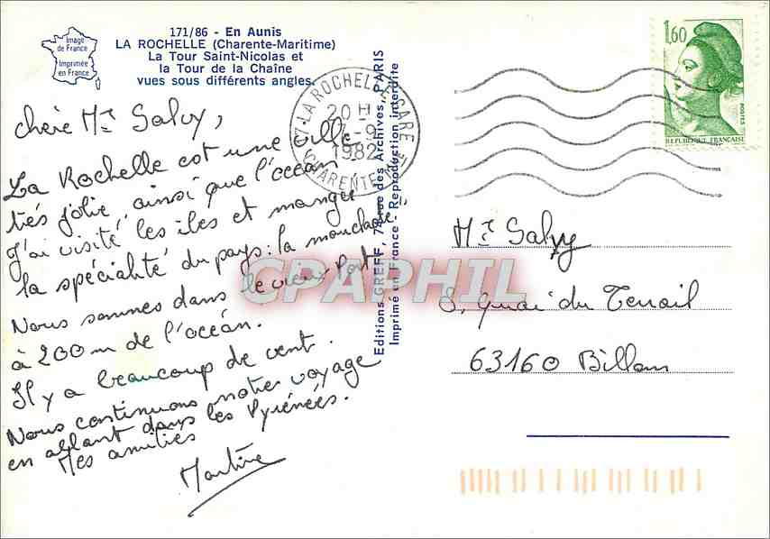 CPM La Rochelle Charente Martime La Tour Saint Nicolas et la Tour de la Chaine vues sous different a — Rückseite