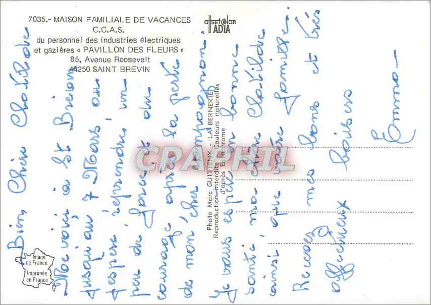 CPM Maison Familiale de vacances CCAS du personnel des industries electriques et gazieres Saint Brev — Rückseite