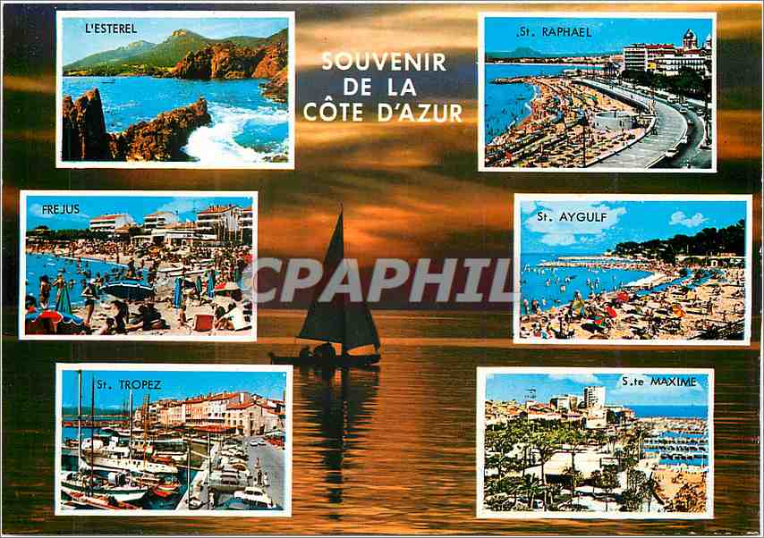 CPM Souvenir de la Cote d'Azur Roches rouges de l'Esterel Saint Raphael Frejus Plage St Aygulf 
