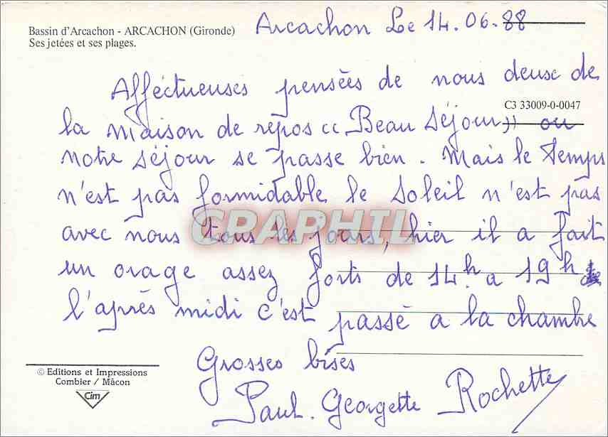 Arcachon — Bassin d'Arcachon und seine Strände — Éditions et Impressions Combier / Mâcon — Rückseite
