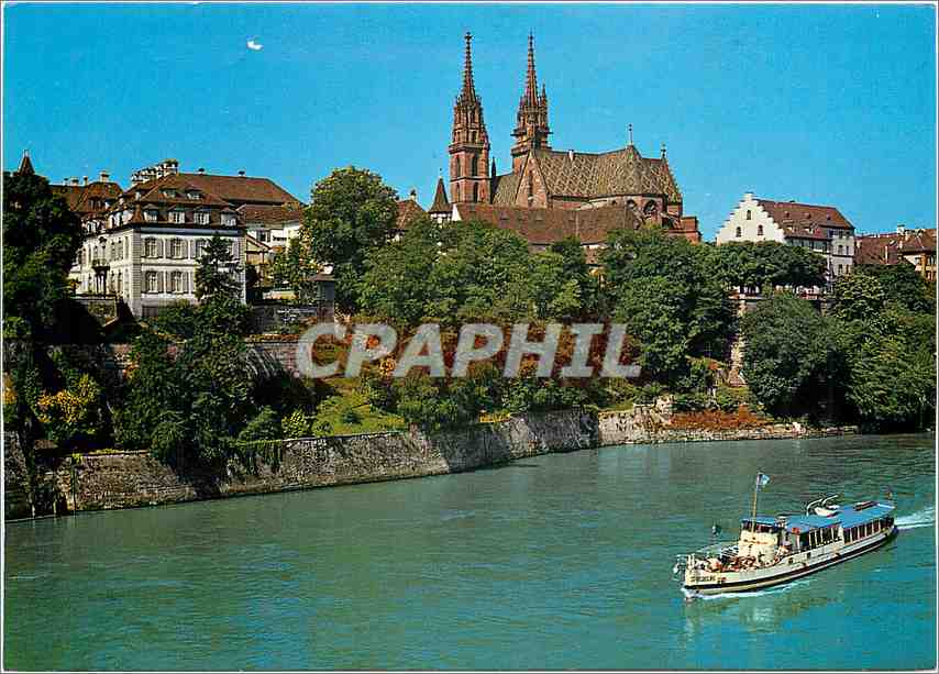 CPM Basel Vue sur le Rhin et la Cathedral 