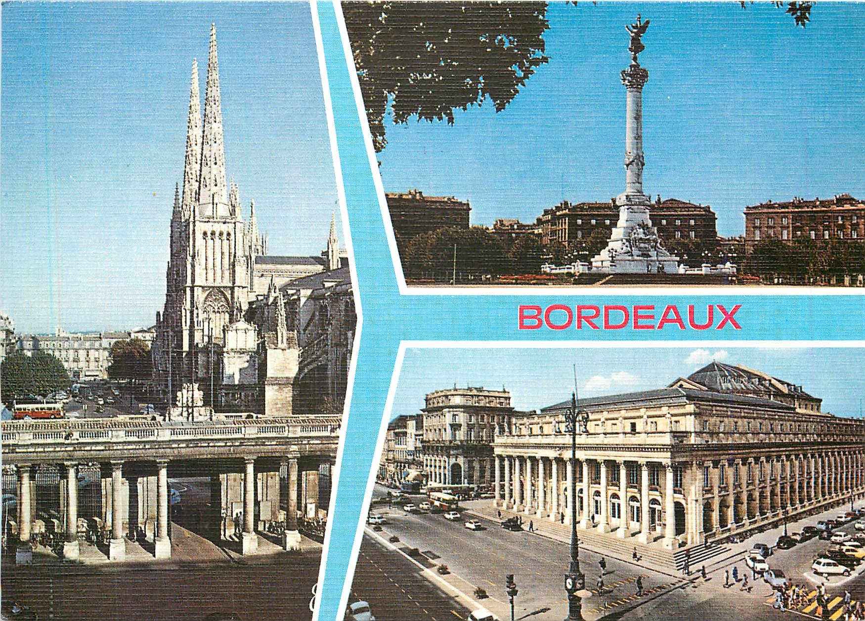 CPM Bordeaux Place des Quinconces Le Monument des Girondins Le Grand Theatre 