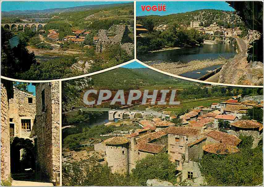 CPM Vogue Ardeche Le vieux village et Vallee de l'Ardeche 