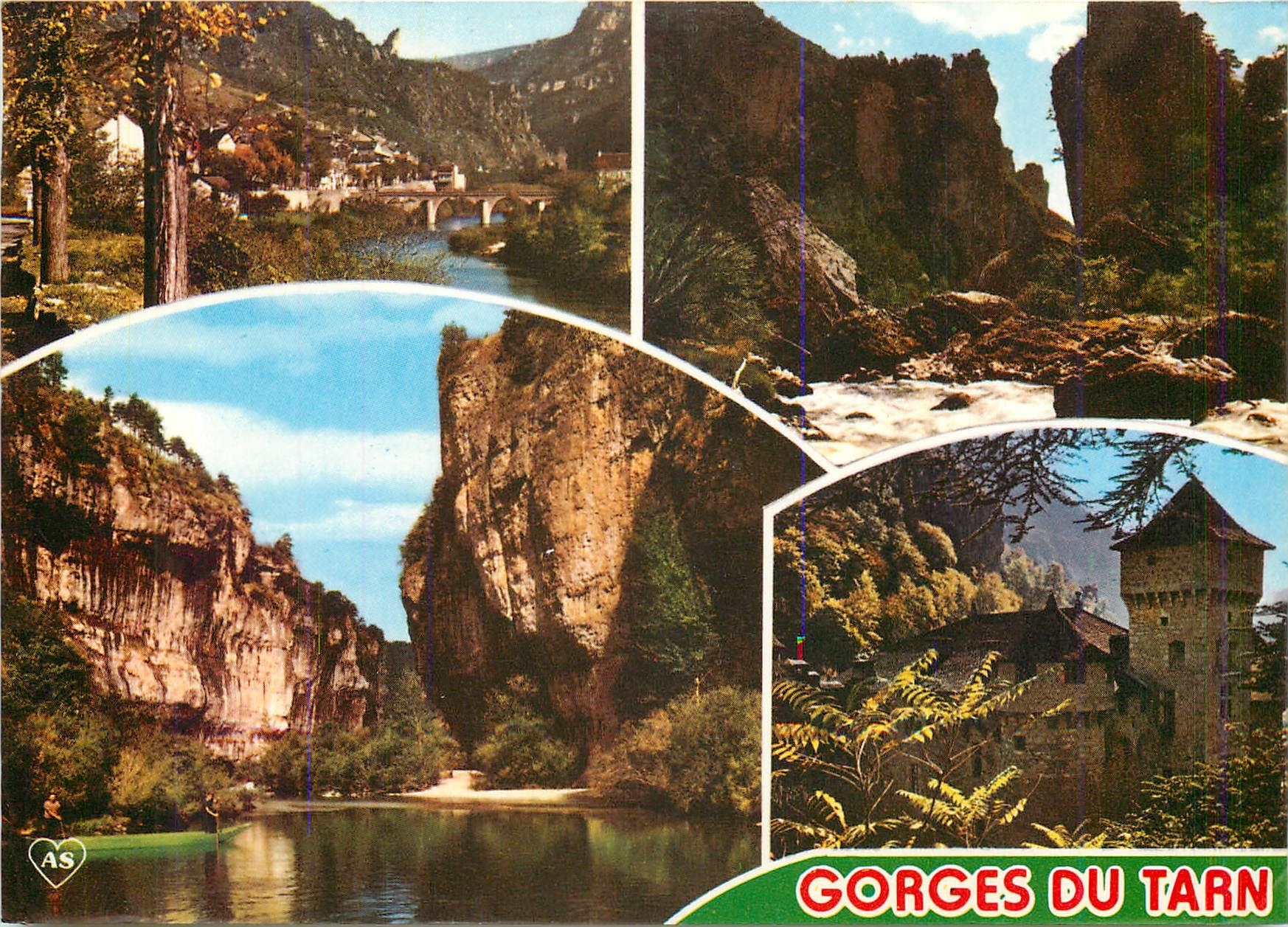 CPM En parcourant les Gorges du Tarn Les Vignes Pas de Souci Les Detroits 