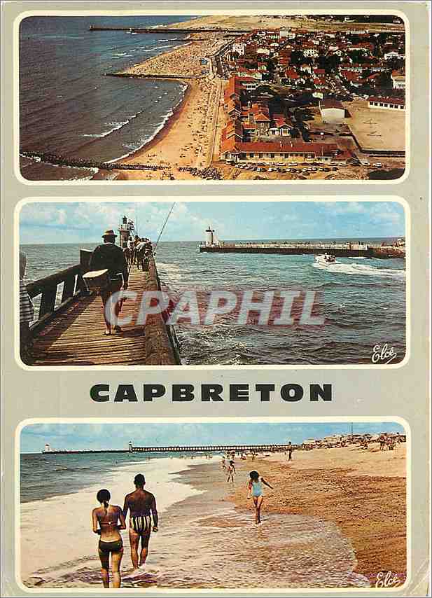CPM Capbreton Vue generale de la Plage Les Pecheurs sur l'Estacade 