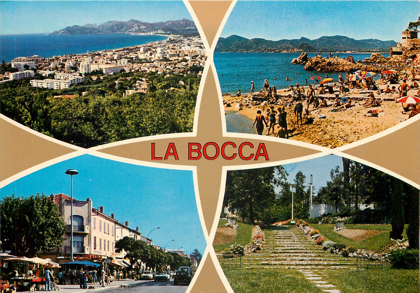 CPM Souvenir de Cannes La Bocca Vue generale la plage le marche les jardins 