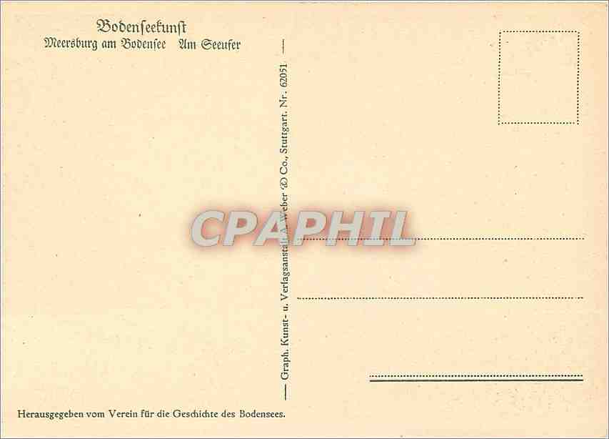 CPM Herausgegeben vom Vercin fur die Geschichte des Bodensees  — Rückseite