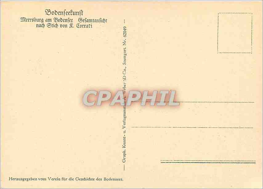 CPM Herausgegeben vom Vercin fur die Geschichte des Bodensees  — Rückseite