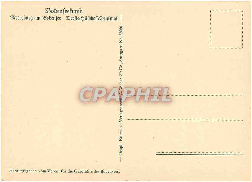 CPM Herausgegeben vom Vercin fur die Geschichte des Bodensees  — Rückseite