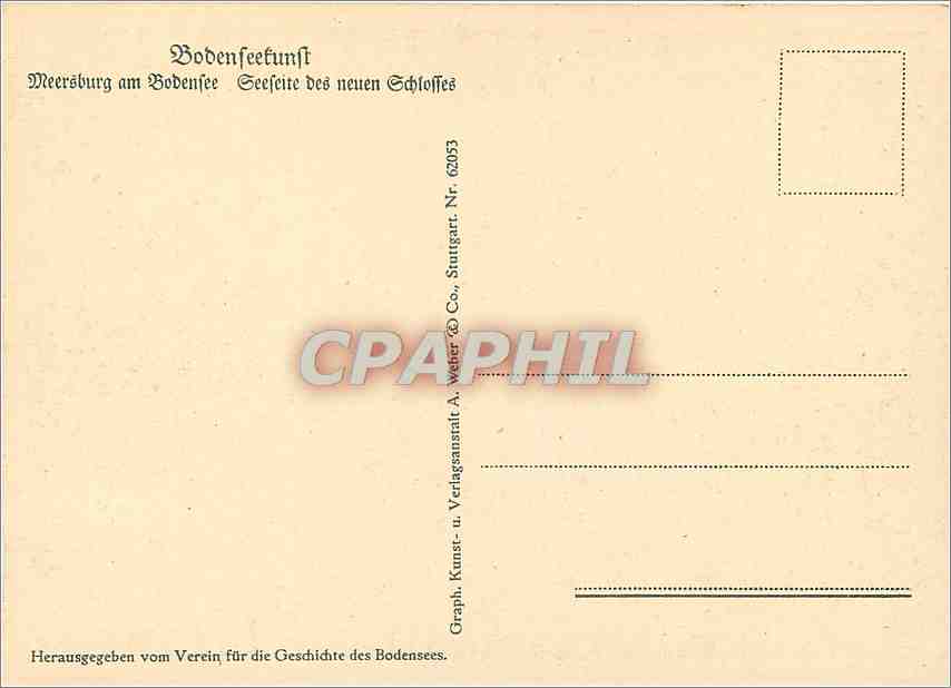 CPM Herausgegeben vom Vercin fur die Geschichte des Bodensees  — Rückseite