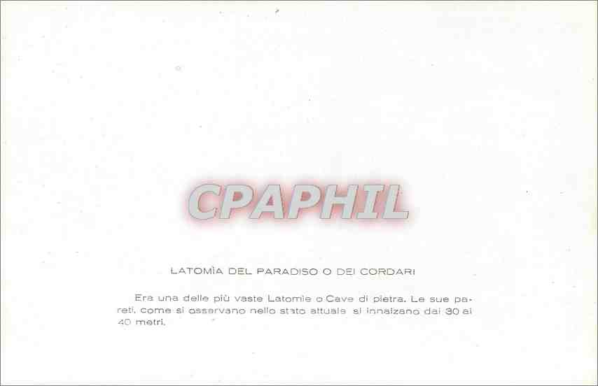 CPM Siracusa Latomia del Paradiso o dei cordari  — Back