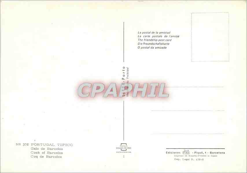 CPM Portugal Tipico Cock of Barcelona  — Rückseite