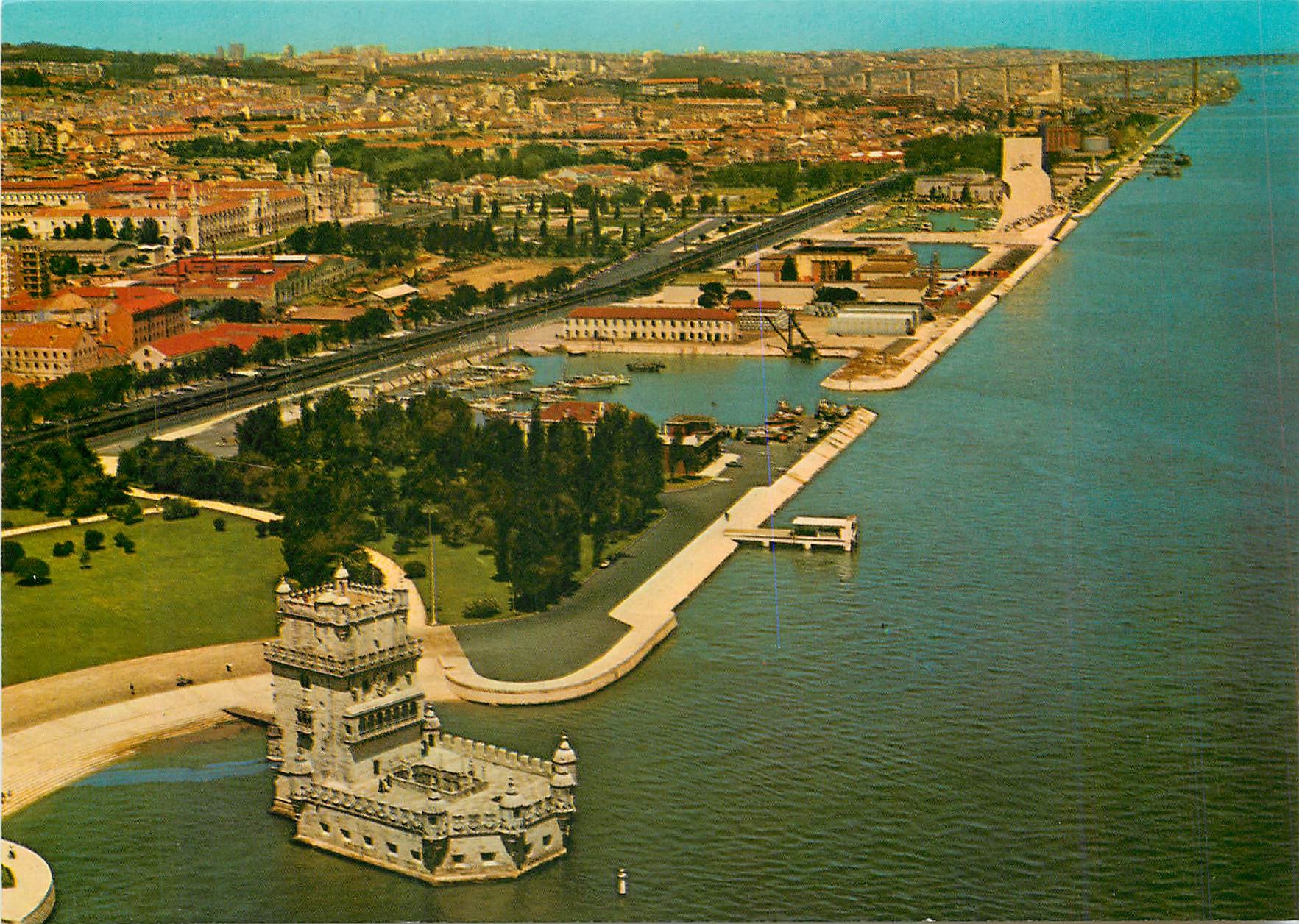 CPM Lisboa Portugal Tour de Belem Monastere des Jeronimos et Monument des Decouvertes 