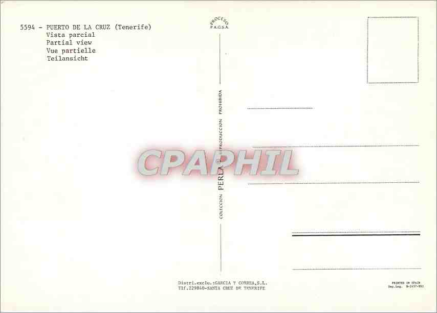 CPM Puerto de la Cruz Tenerife Vue partielle  — Rückseite