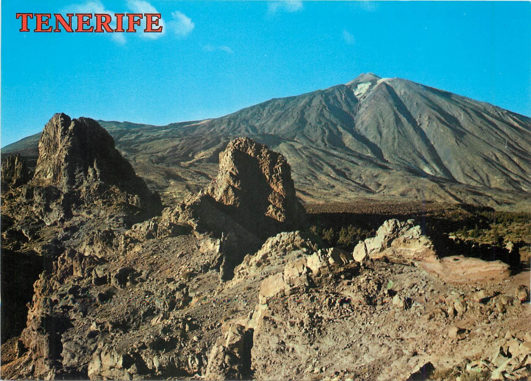 CPM Tenerife Rochers Los Roques avec le Teide au fond 