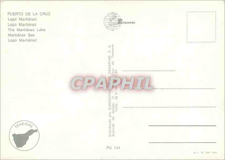 CPM Puerto de la Cruz Lago Martianez  — Rückseite
