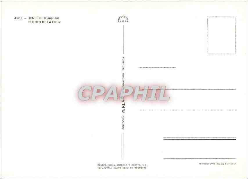 CPM Tenerife Canarias Puerto de la Cruz  — Rückseite