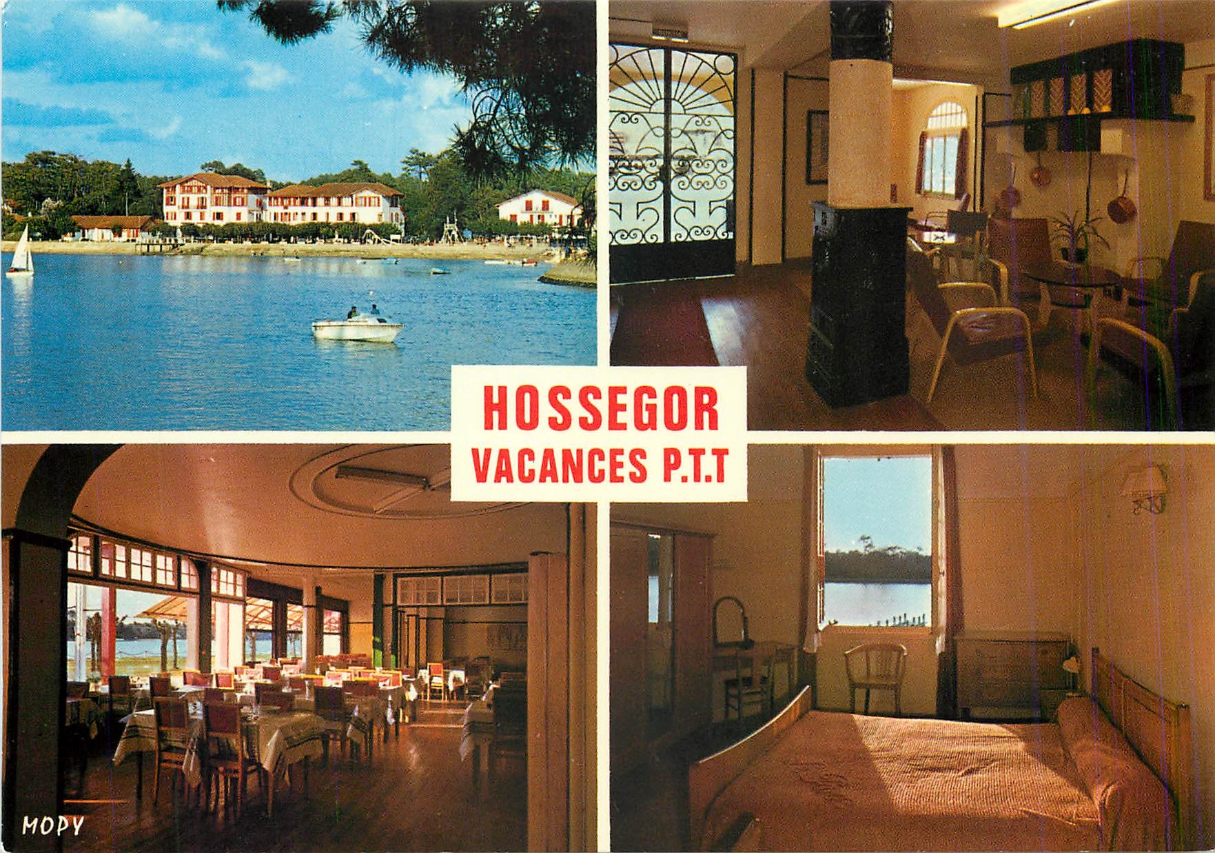 CPM Vacances PTT Hossegor La Reception La Salle a Manger Une chambre La plage du lac Avenue du Touri