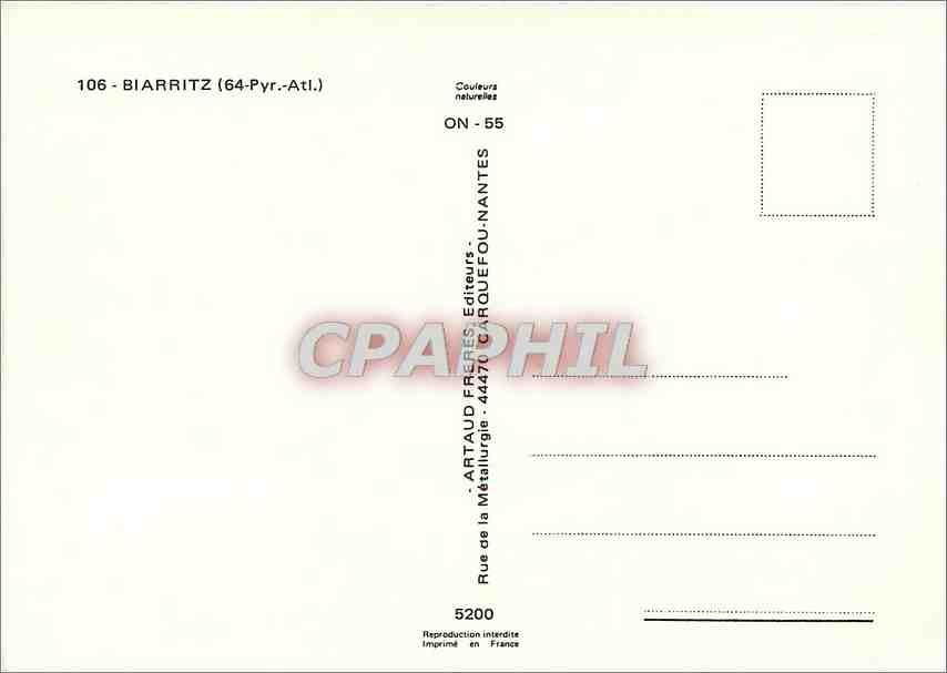 CPM Biarritz Pyr Atl  — Verso