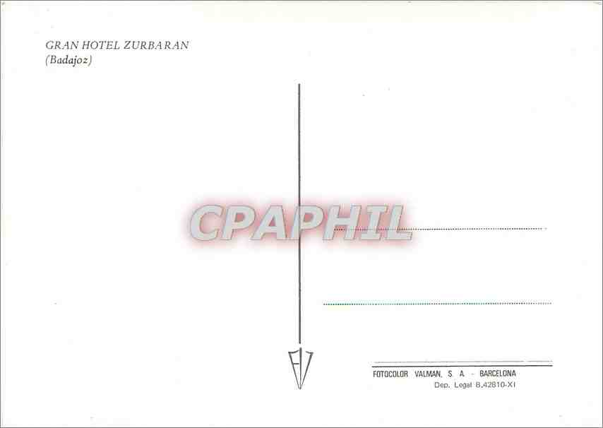CPM Gran Hotel Zurbaran Badajoz  — Rückseite