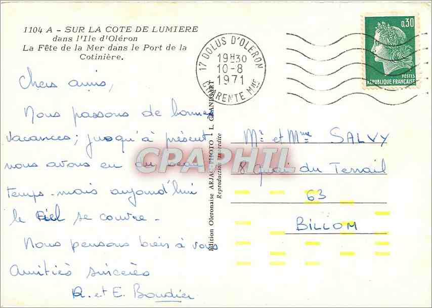 Fête de la Mer à la Cotinière — Édition Oleronnaise, n°1104 — Verso