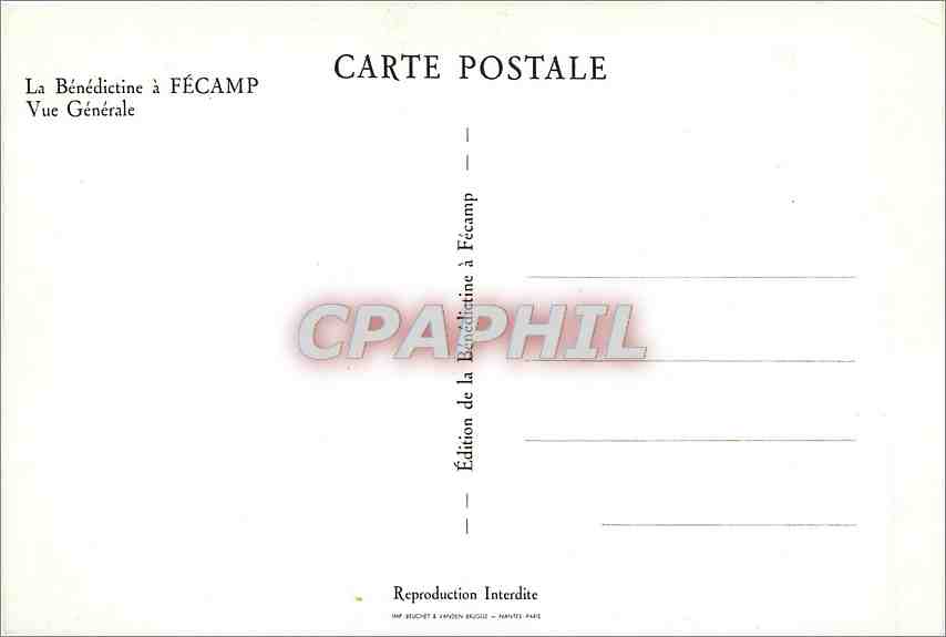 CPM La Benedictine a Fecamp Vue Generale  — Rückseite