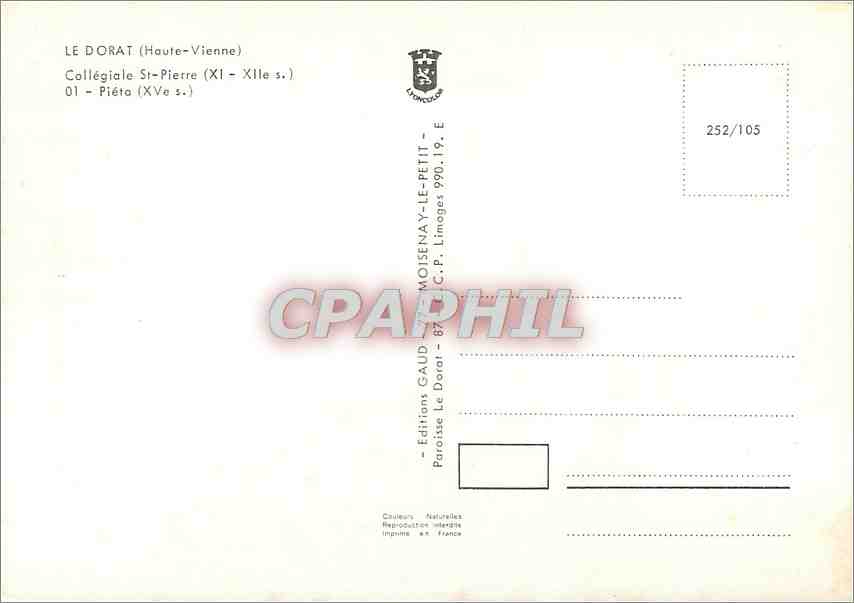 CPM Le Dorat Haute Vienne Collegiale St Pierre  — Back