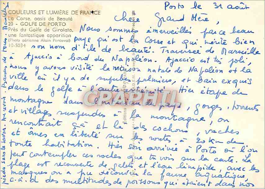 Golfe de Girolata — Korsika — Editions Couleurs et Lumière de France, n°10-5034 — Rückseite
