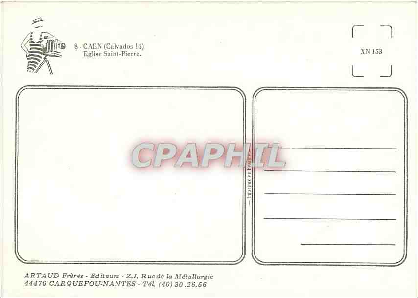 CPM Caen Calvados Eglise Saint Pierre  — Verso