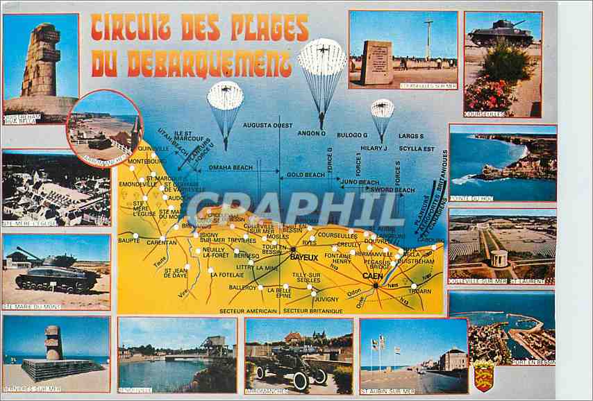 CPM Normandie France Circuit des plages du Debarquement Juin 1944 Militaria