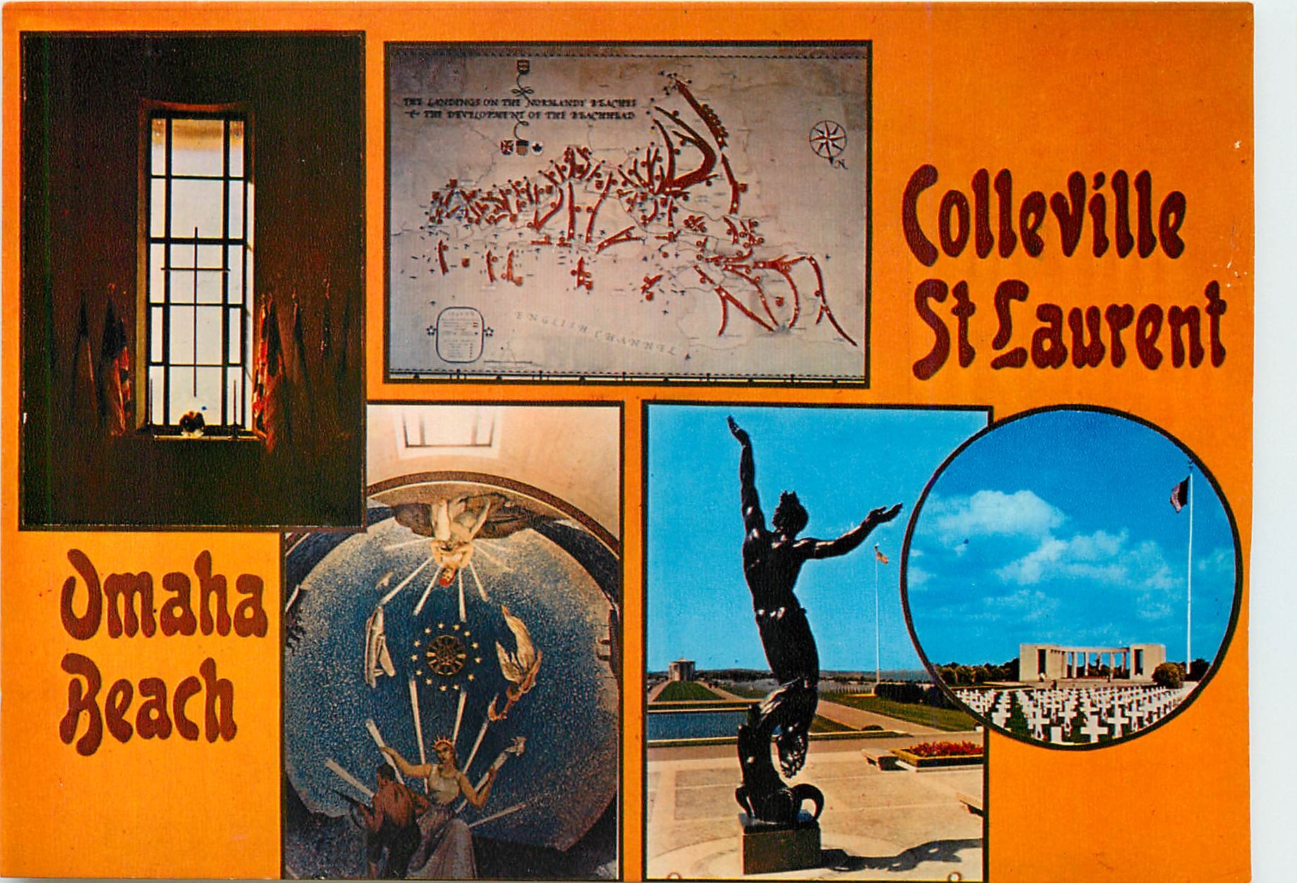CPM Colleville St Laurent Omaha Beach Calvados Interieur de la chapelle 