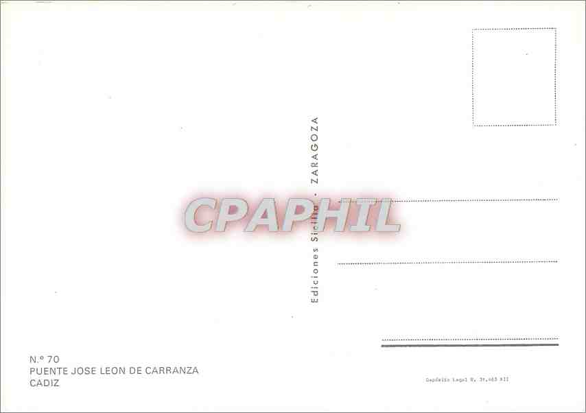 CPM Cadiz Puente Jose Leon de Carranza — Rückseite