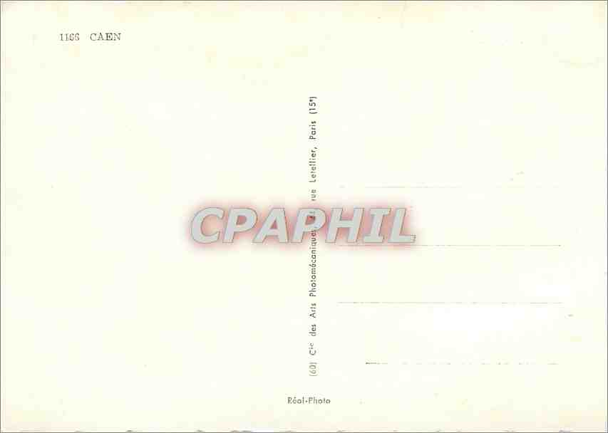 CPM Caen Avenue du 6 juin Abbaye aux hommes Universite Ecole de natation Rue Saint Pierre — Verso